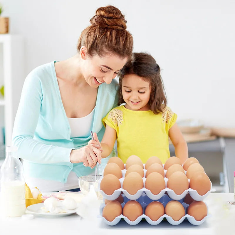 Kitchen Fridge 15 Cups Plastic Environmental Storage Holder Egg Organizer Tray for Refrigerator