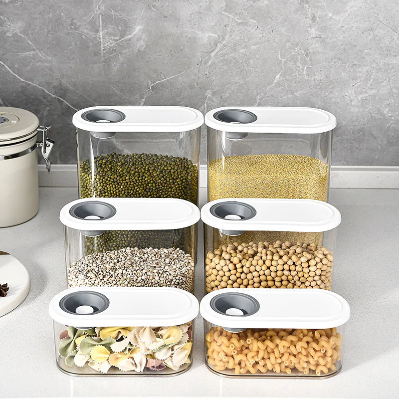 New Design Pantry Jars Kitchen Organization and Storage Plastic Airtight Dry Food Storage Container for Cereal Rice Flour