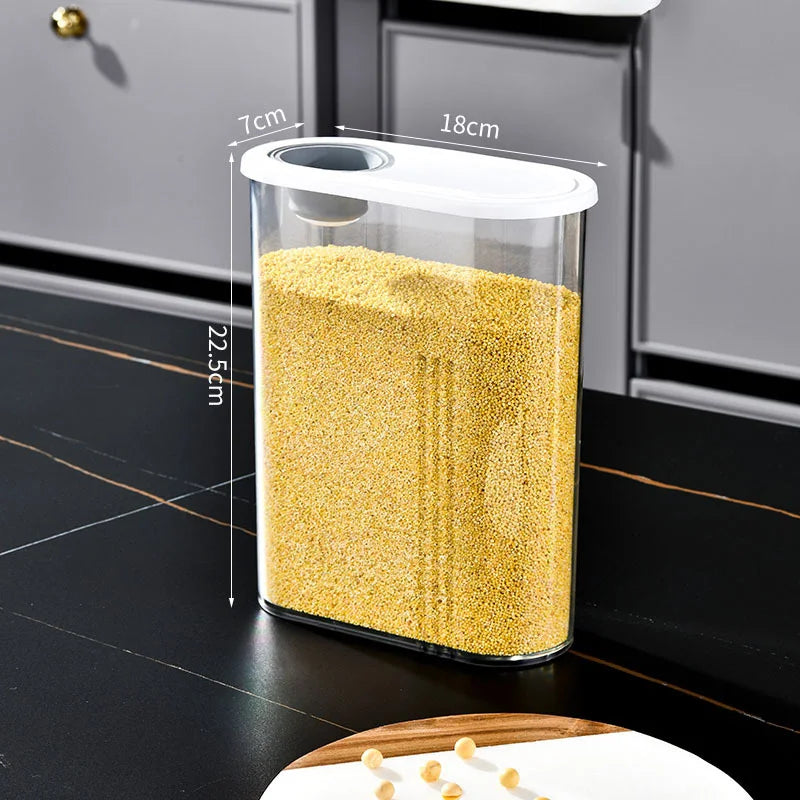 New Design Pantry Jars Kitchen Organization and Storage Plastic Airtight Dry Food Storage Container for Cereal Rice Flour