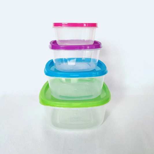 7pcs rainbow BPA Free square Plastic Lunch Box Food Container Set