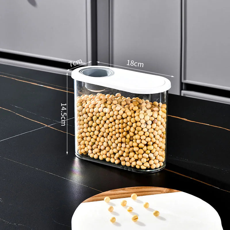 New Design Pantry Jars Kitchen Organization and Storage Plastic Airtight Dry Food Storage Container for Cereal Rice Flour