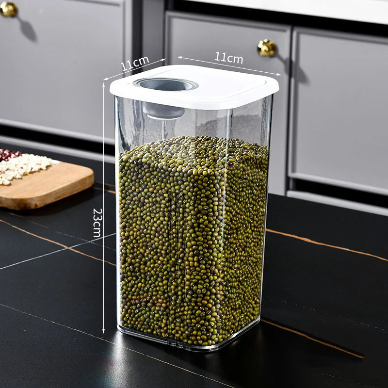 New Design Pantry Jars Kitchen Organization and Storage Plastic Airtight Dry Food Storage Container for Cereal Rice Flour