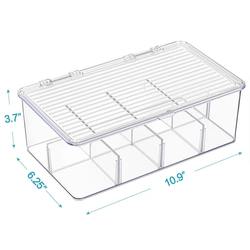 Tea Bags Holder Stackable Tea Bag Organizer Plastic Tea Storage Box