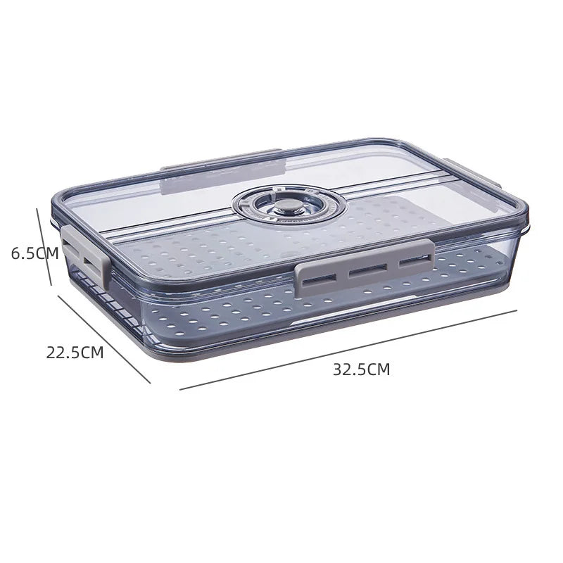 Refrigerator Organizer Stackable Plastic Storage Bin with Drain Plate Air Hole for Food Vegetable Fruit Egg Kitchen Fridge Box