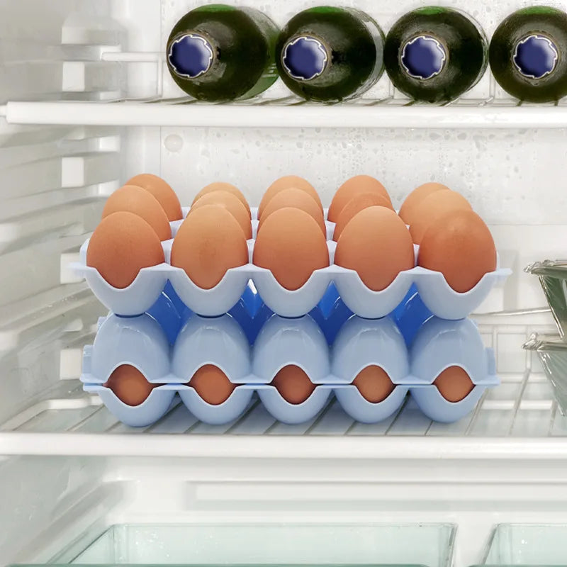 Kitchen Fridge 15 Cups Plastic Environmental Storage Holder Egg Organizer Tray for Refrigerator