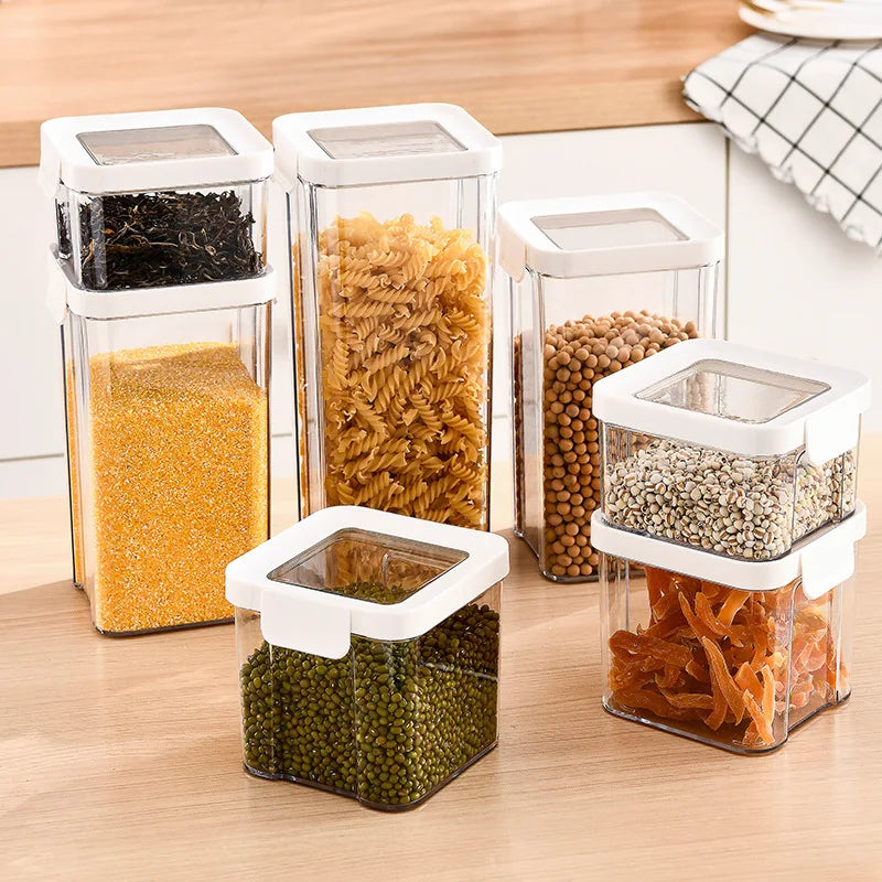 Multi-Grain Household Kitchen Stackable Sealed Storage Box Snacks Dried Fruit Moisture-Proof Pantry Jars