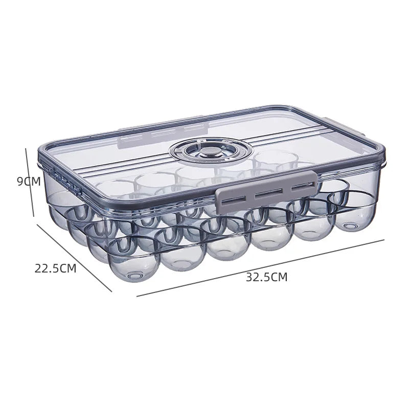 Refrigerator Organizer Stackable Plastic Storage Bin with Drain Plate Air Hole for Food Vegetable Fruit Egg Kitchen Fridge Box