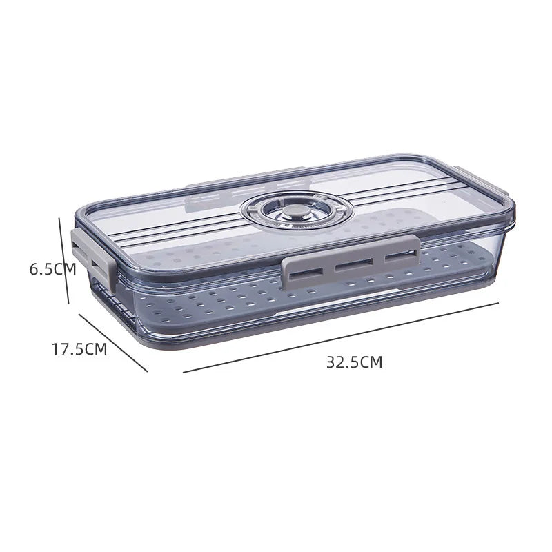 Refrigerator Organizer Stackable Plastic Storage Bin with Drain Plate Air Hole for Food Vegetable Fruit Egg Kitchen Fridge Box