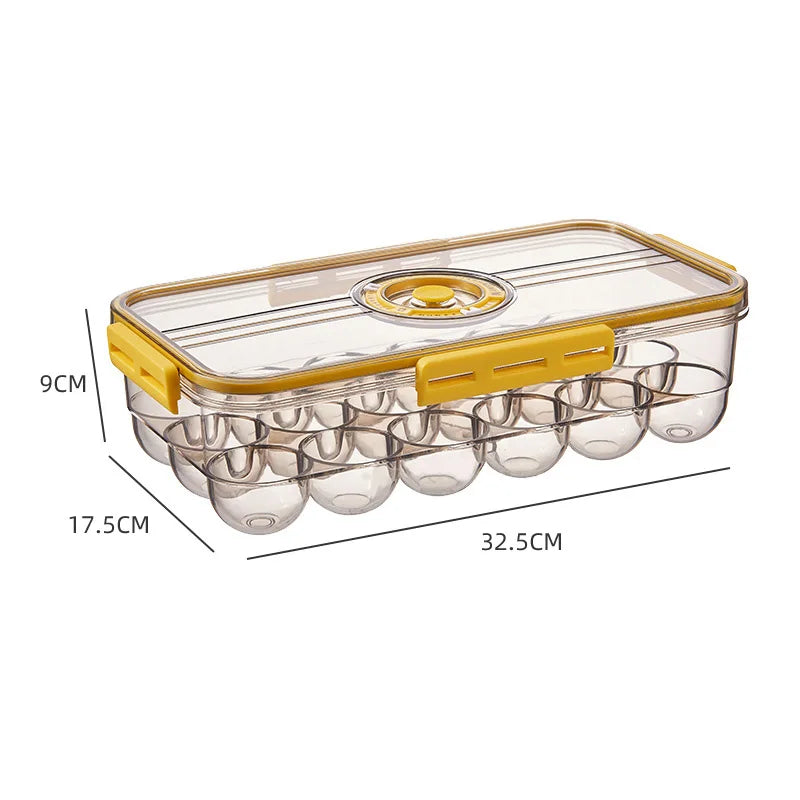 Refrigerator Organizer Stackable Plastic Storage Bin with Drain Plate Air Hole for Food Vegetable Fruit Egg Kitchen Fridge Box