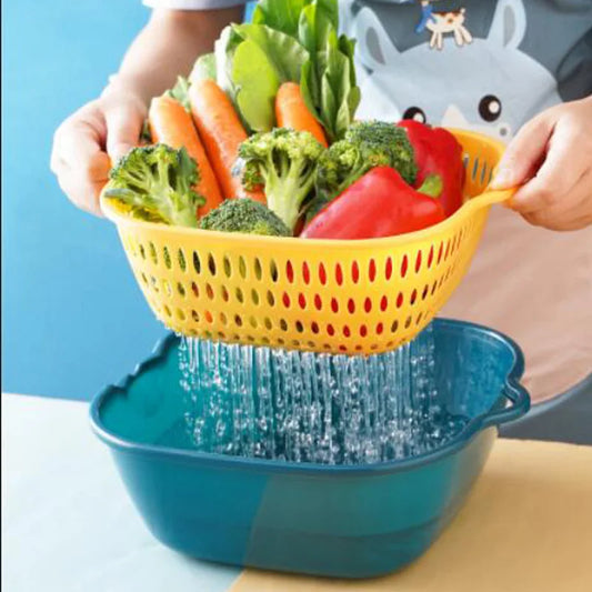 Plastic Storage Basket for Kitchen Accessories Multifunction Fruit Filter Colander Wholesale Vegetable Strainer