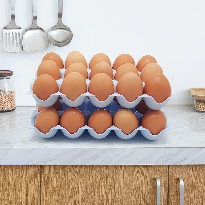 Kitchen Fridge 15 Cups Plastic Environmental Storage Holder Egg Organizer Tray for Refrigerator