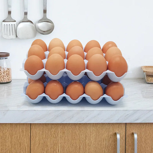 Kitchen Fridge 15 Cups Plastic Environmental Storage Holder Egg Organizer Tray for Refrigerator